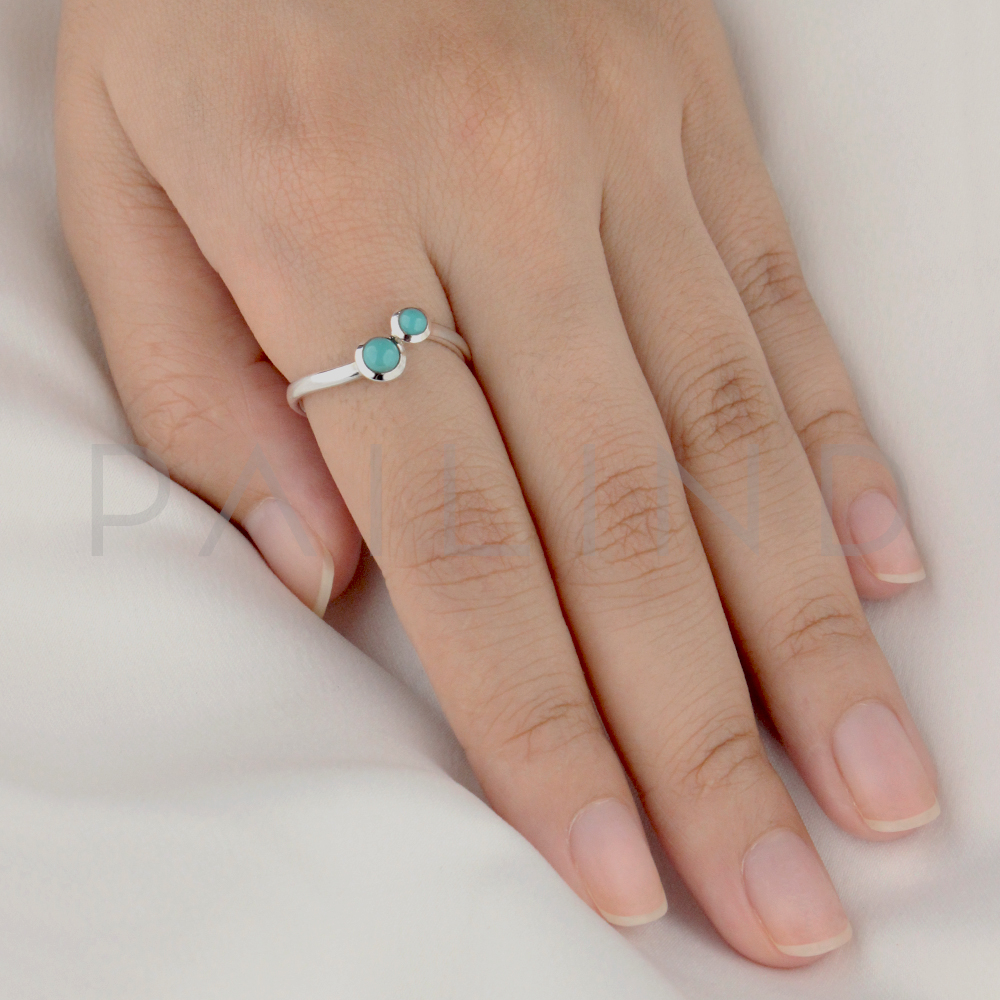 แหวนเงินดีไซน์ประดับ CHINESE TURQUOISE