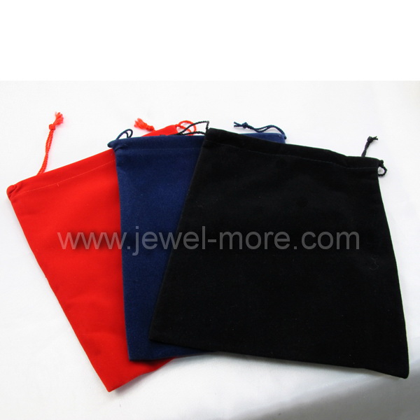ถุงผ้ากำมะหยี่ขนาด 16x20cm (โหล)สีแดง ดำ น้ำเงิน