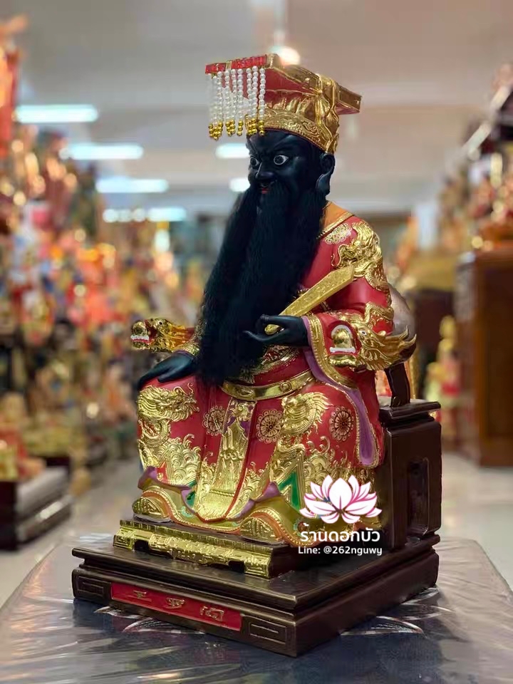 พญายมราช เหงี่ยมล่ออ๋อง หรือ เงี่ยมล่ออ๋อง งานเรซิ่นคุณภาพสูง หนวดเคราเสมือนจริง ขนาด 12/16/19 นิ้ว