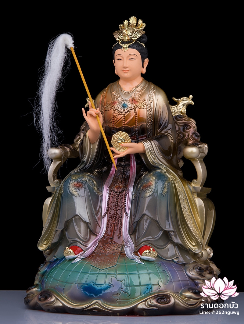 ตี่บ้อเนี่ยเนี้ย ตี่บ้อเหนียวเหนียว พระแม่ธรณีจีน ปางประทับนั่งบัลลังก์หงส์ ขนาด 12/16/19/26 นิ้ว