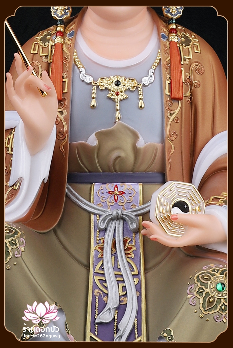 ตี่บ้อเนี่ยเนี้ย ตี่บ้อเหนียวเหนียว พระแม่ธรณีจีน ปางประทับนั่งบัลลังก์ งานผงหยกคุณภาพสูง ขนาด 12/16/19/26 นิ้ว