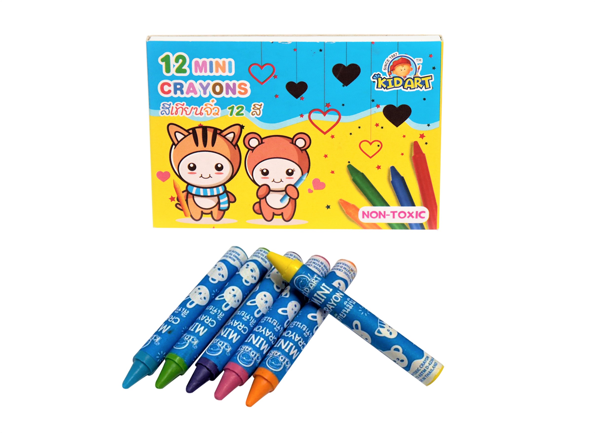 สีเทียนขนาดจิ๋ว ชุด 12 สี Kid Art