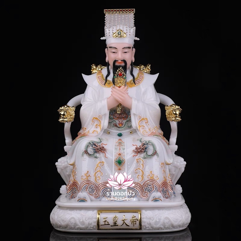 เง็กเซียนฮ่องเต้ หยกอ๋องส่องเต่ และ พระนางซีหวังหมู่ กิมบ้อเนี่ยเนี้ย งานหินอ่อนคุณภาพสูง ขนาด 12/16/19/26 นิ้ว