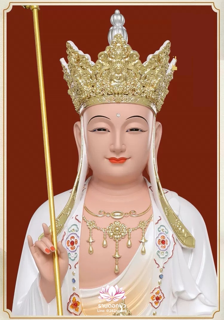 พระพุทธเจ้า (พระยูไล) พระโพธิสัตว์กวนอิม (กวนอิมผ่อสัก) พระมหาสถามปราปต์โพธิสัตว์ (ไต่ซีจี่ผ่อสัก) งานเรซิ่น ขนาด 12/16/19 นิ้ว