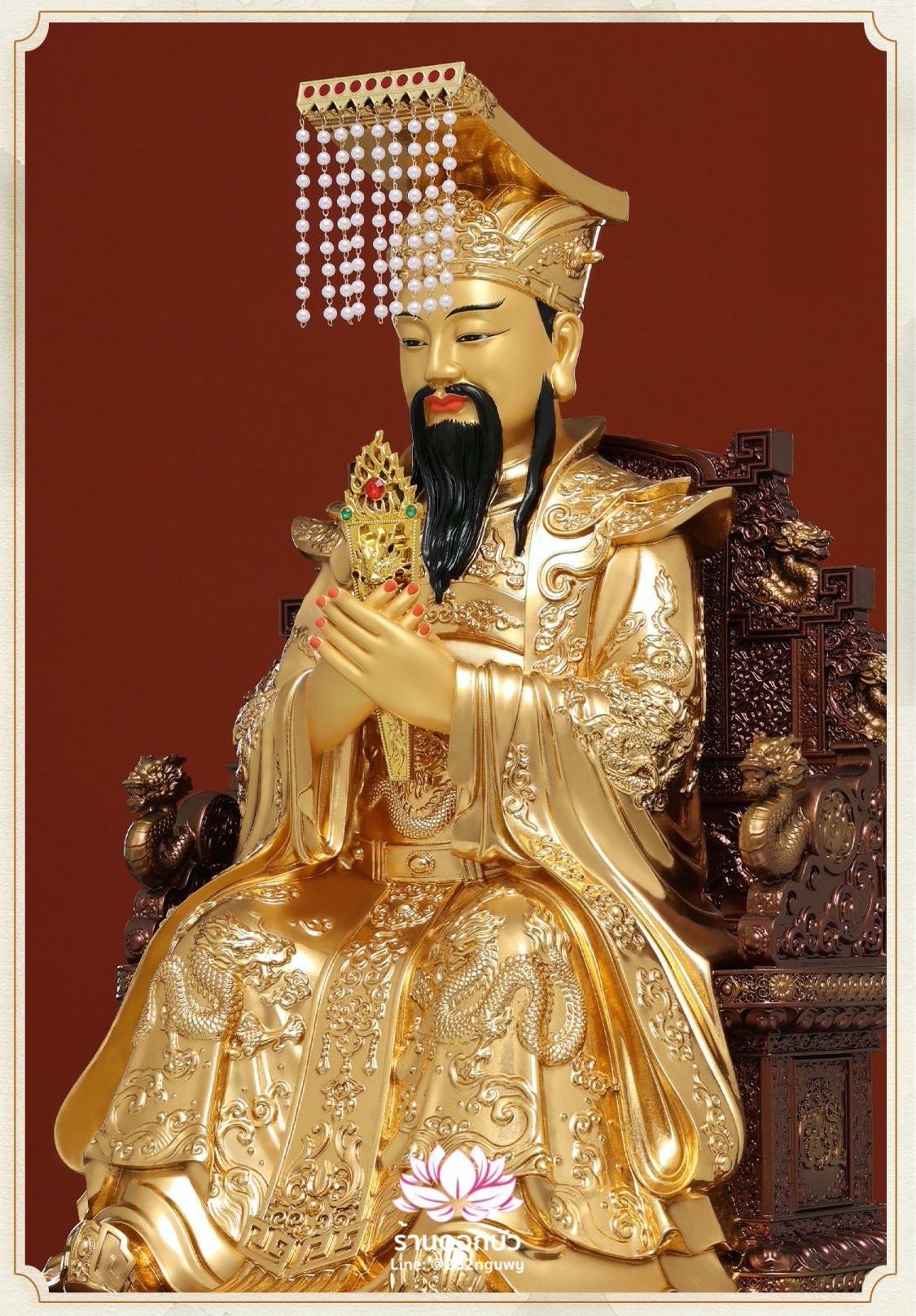 เง็กเซียนฮ่องเต้ หยกอ๋องส่องเต่ และ พระนางซีหวังหมู่ กิมบ้อเนี่ยเนี้ย สีทอง งานเรซิ่น ขนาด 12/16/19/26 นิ้ว