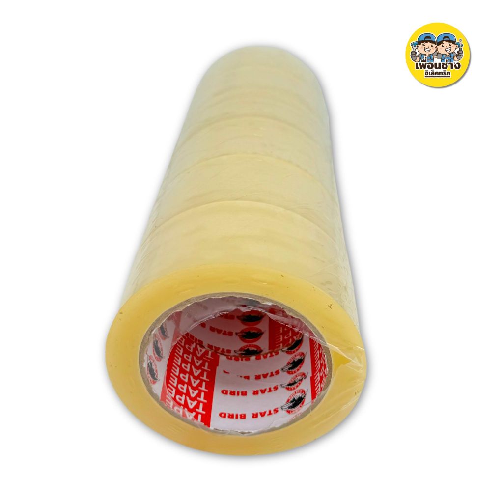 **ยกแถว 6ม้วน** เทปกาวใส STAR BIRD 43 ไมครอน หน้า 2นิ้ว ยาว 100หลา เทปกาว เทปใส