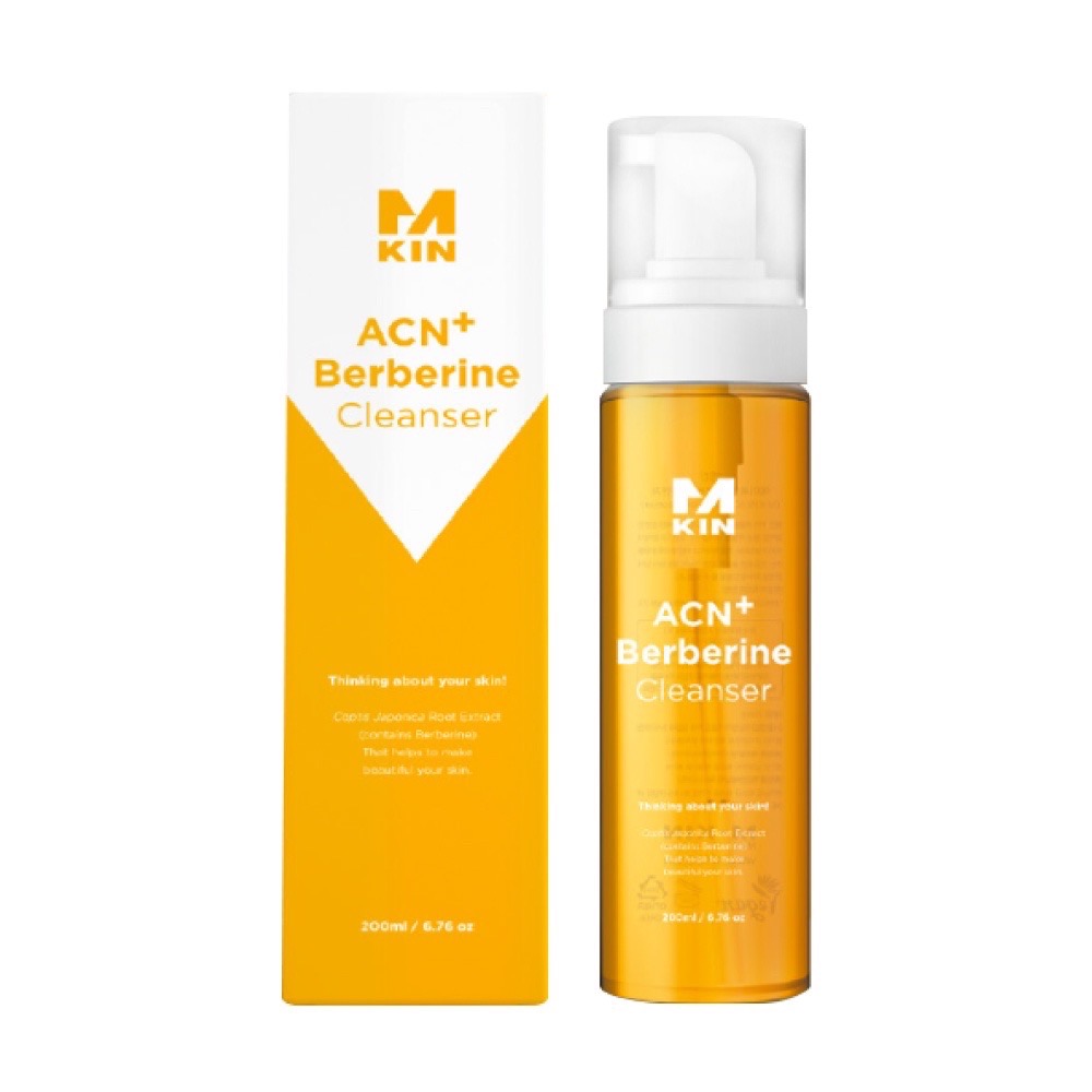 M-KIN ACN Berberine Cleanser 200 ml คลีนซิ่งเนื้อโฟมสีเหลืองหนานุ่ม ช่วยชำ ระล้างสิ่งสกปรกได้อย่างสะอาดล้ำลึก