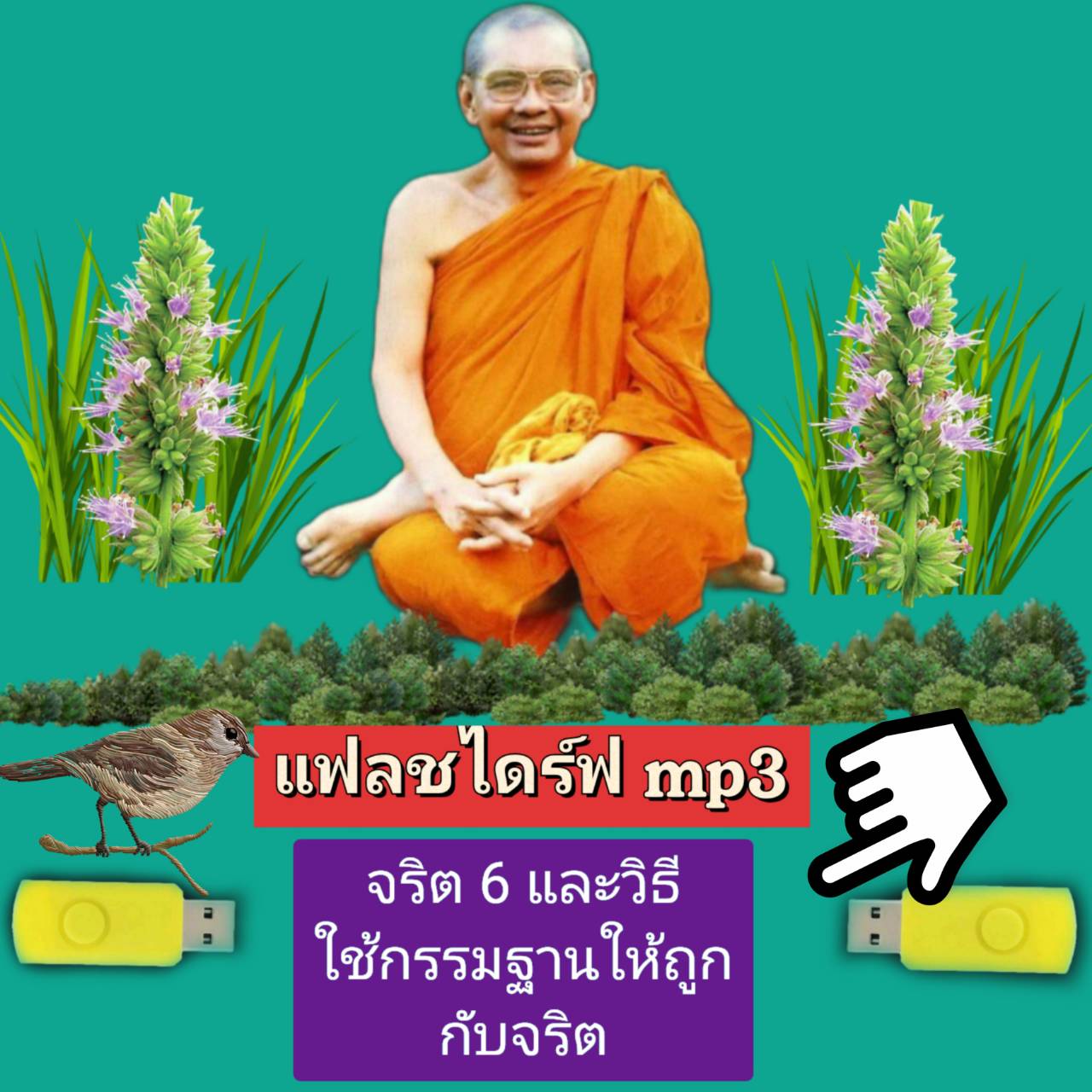 [พรเทวะ] MP3 USB FLASH DRIVE Mp3 จริต 6 และวิธีใช้กรรมฐานให้ถูกกับจริต โดย หลวงพ่อฤาษีลิงดำ เสียงหลวงพ่อ แฟลชไดร์ฟ พระราชพรหมยาน ธรรมะ ใช้กับเครื่องเล่น USB/mp3 ทุกชนิดหรือเปิดฟังในรถยนต์เปิดในคอมพิวเตอร์ได้