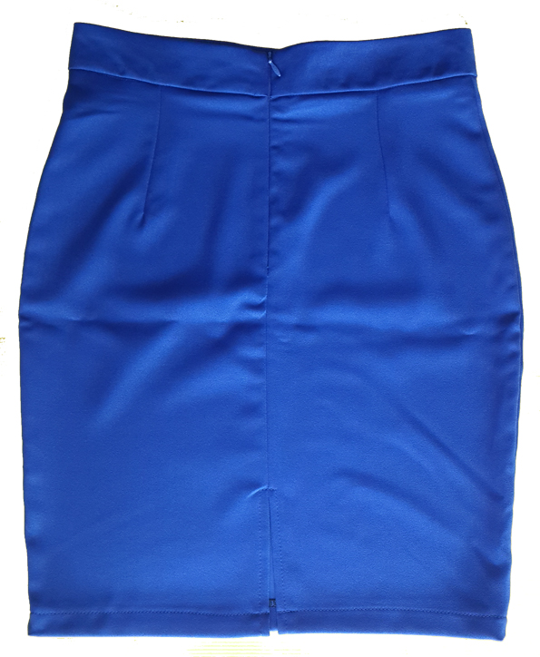 กระโปรงผ้าฮานาโกะ ทรงดินสอ สีน้ำเงิน Size 2XL 3XL