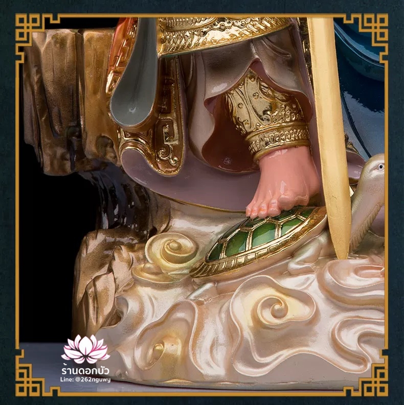 เฮี่ยนเที้ยนซ่งเต่ ตั่วเหล่าเอี๊ย หรือเจ้าพ่อเสือ ปางประทับนั่งเหยียบงูและเต่า ขนาด 12/16/19 นิ้ว