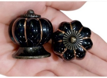 (คู่)ปุ่มจับ มือจับเซรามิก รูปทรงฟักทอง 3.2cm