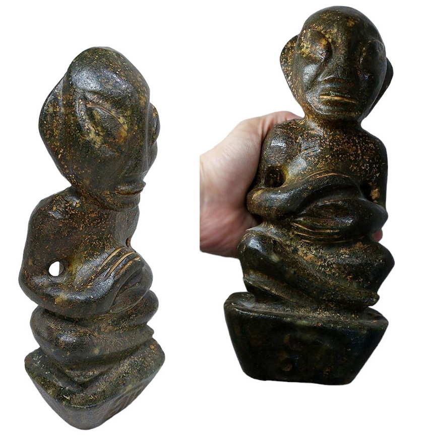 เอเลี่ยน มนุษย์ต่างดาว-รูปปั้นหิน เทวรูปหิน สูง23cm (หินแม่เหล็กดูดติด)