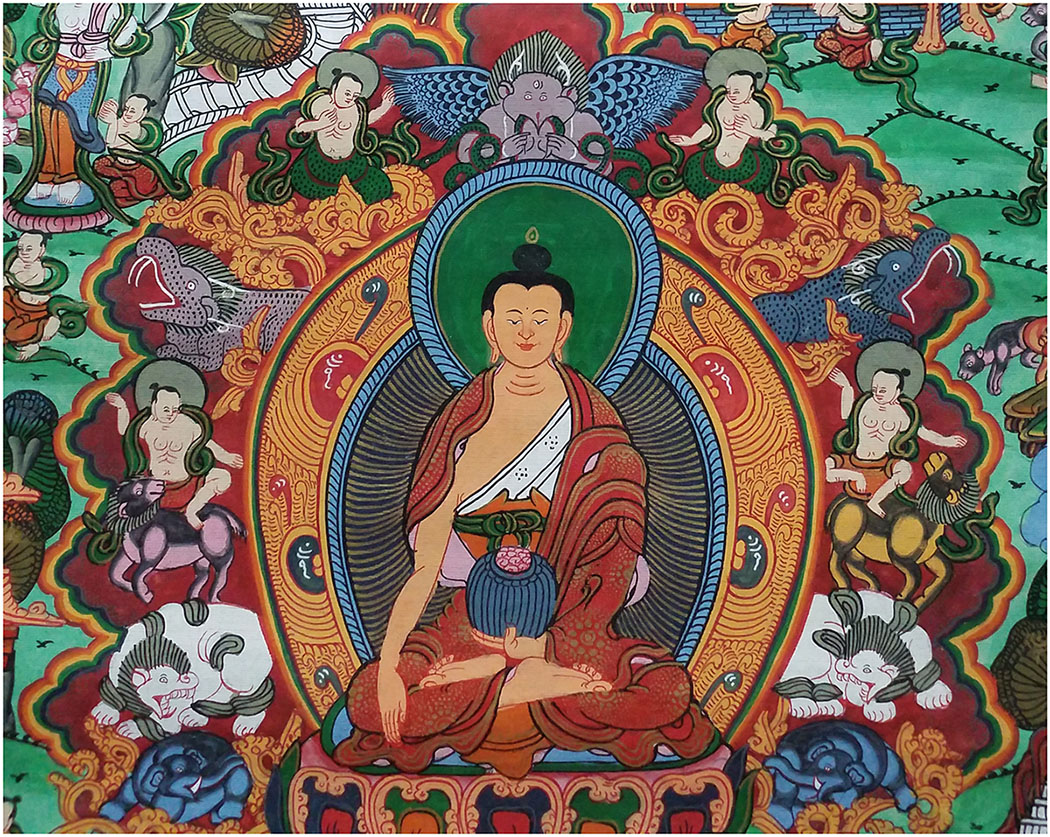 ภาพวาดทังก้า Life of Buddha หรือพุทธประวัติ ศิลปะทิเบต