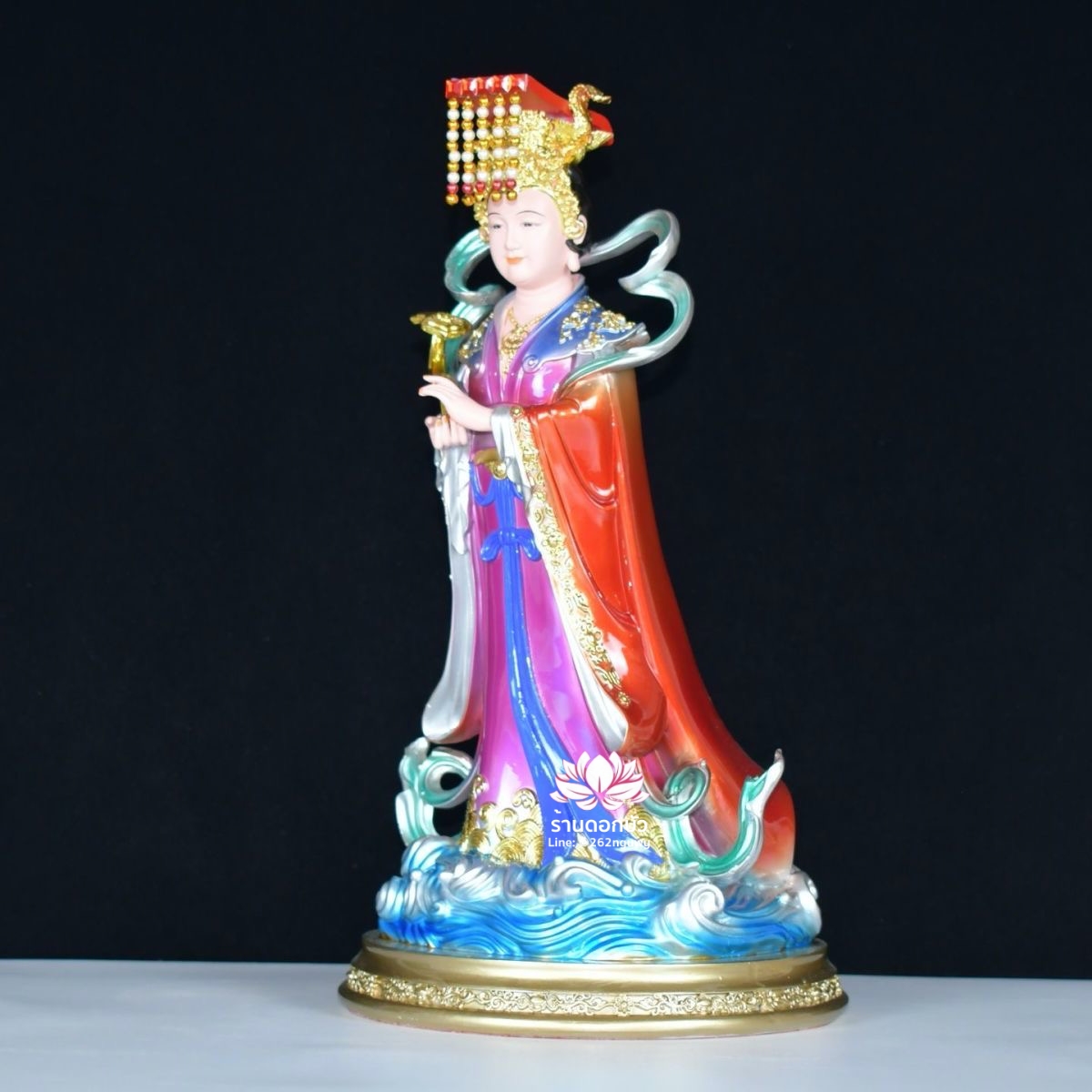 หม่าโจ้ว ม่าจ้อโป๋ เทียนส่งเซ่งโบ้ เทียนโหวเซี่ยบ้อ ปางยืน งานเรซิ่น ขนาด 12/16/19/26 นิ้ว