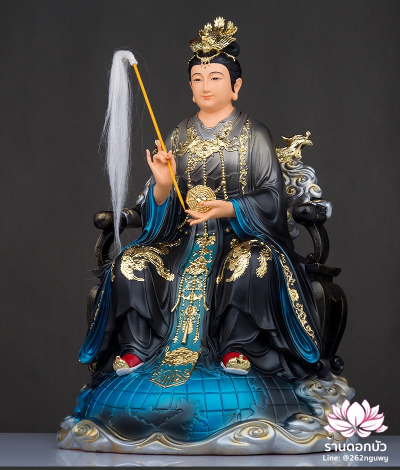 ตี่บ้อเนี่ยเนี้ย ตี่บ้อเหนียวเหนียว พระแม่ธรณีจีน ปางประทับนั่งบัลลังก์หงส์ ขนาด 12/16/19/26 นิ้ว