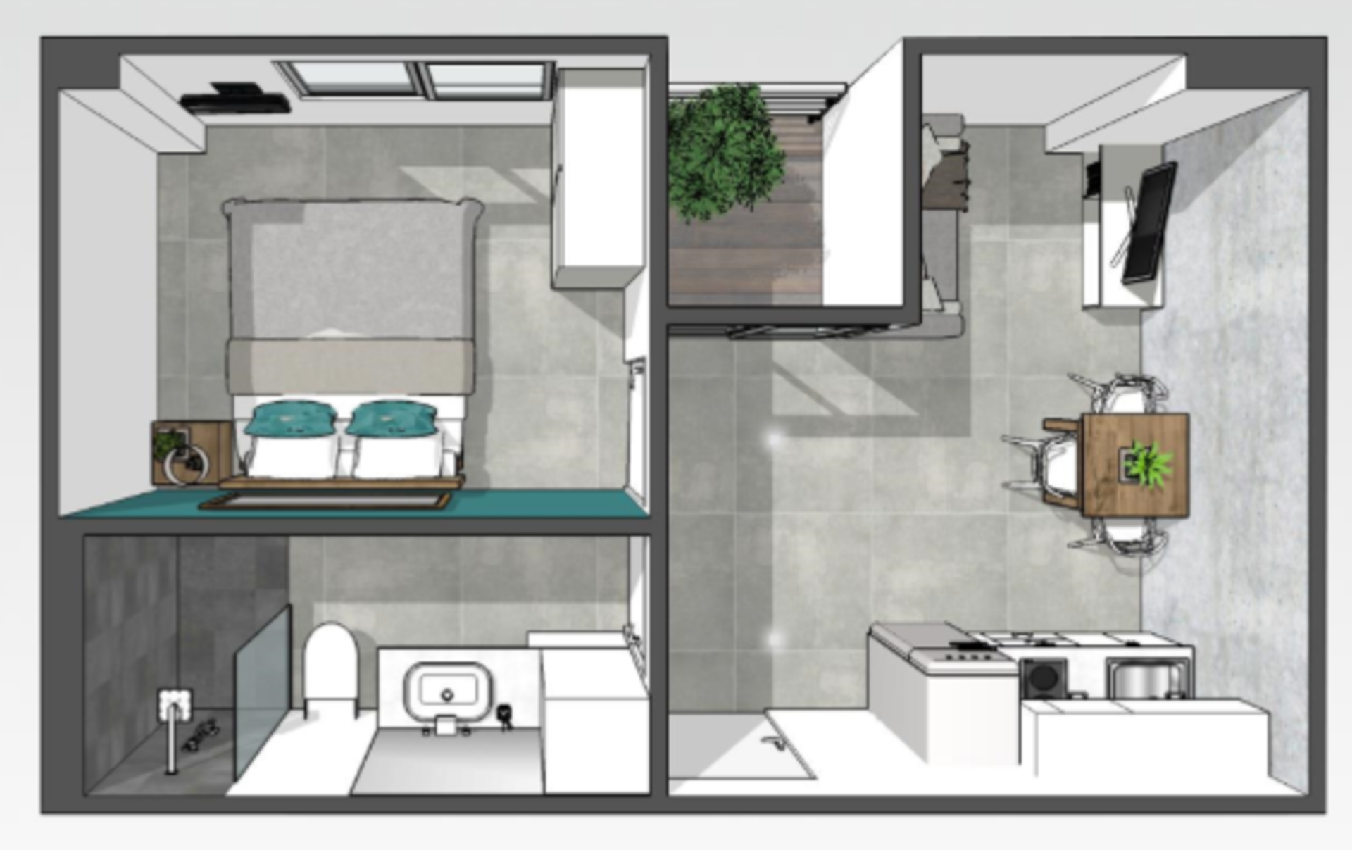 For Rent : Condo in Chalong area Tower II, 1 Bedroom 1 Bathroom, 2nd flr.