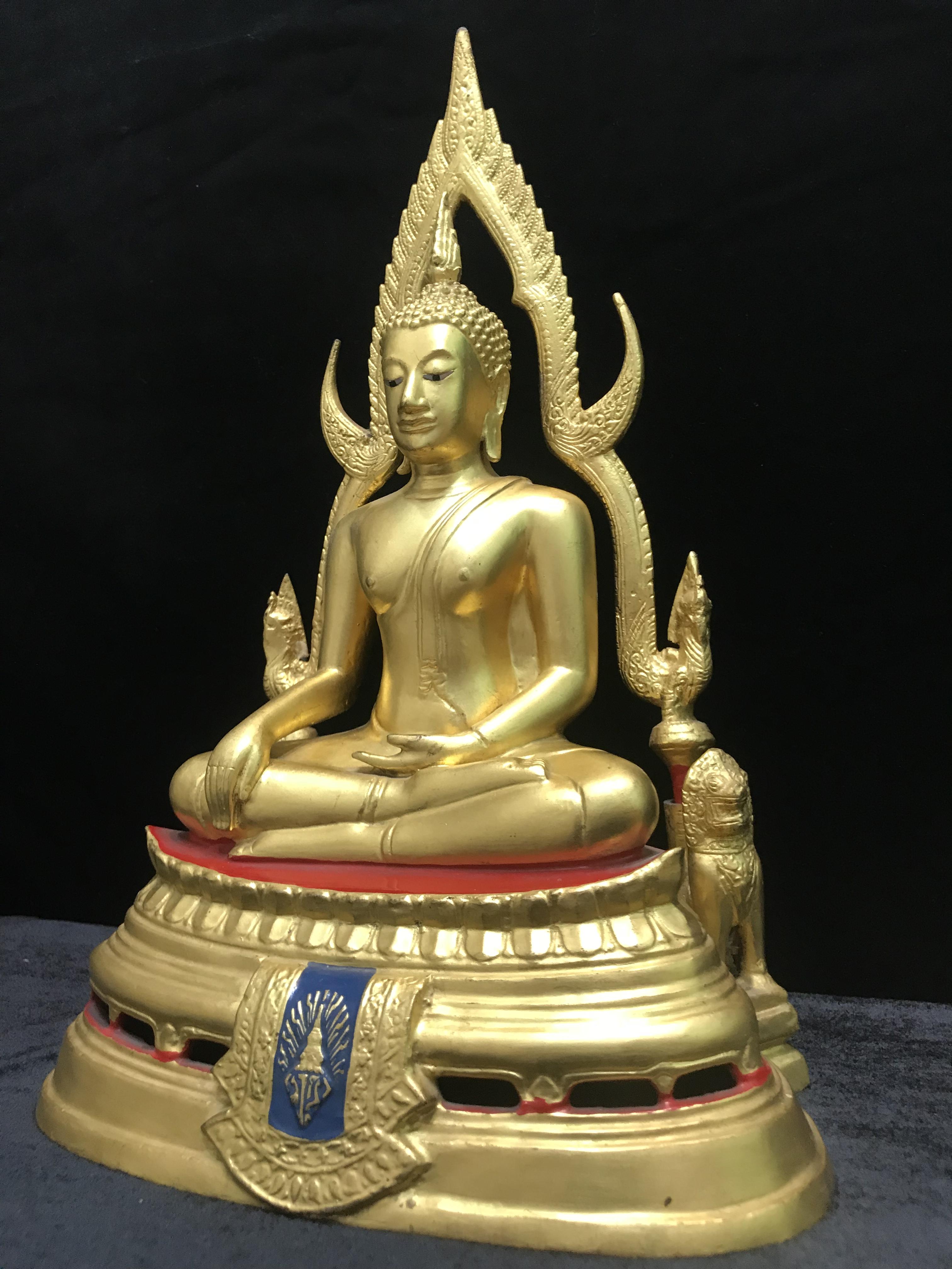 พระพุทธชินราช มวก วัดเบญจมบพิตร ปี 2519 หน้าตัก 5.9 นิ้ว หล่อดินไทย ปิดทองเดิม(ในหลวงรัชกาลที่9และราชินีเสด็จฯเททอง)