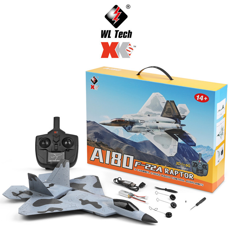 เครื่องบินรบ XK A180 F22 3D/6G มอเตอร์บรัสเลส(brushless motor) มีไจโรช่วยทรงตัว (Gyroscope)