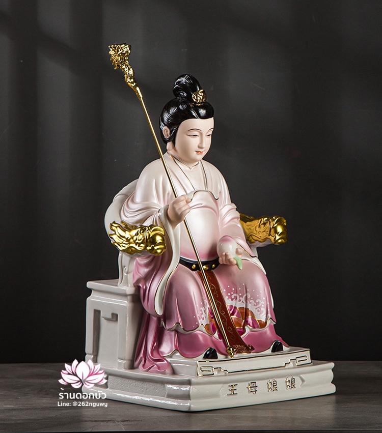 เง็กเซียนฮ่องเต้ หยกอ๋องส่องเต่ และพระนางซีหวังหมู่ กิมบ้อเนี่ยเนี้ย ประทับนั่งบัลลังก์มังกร ขนาด 12/14/16 นิ้ว