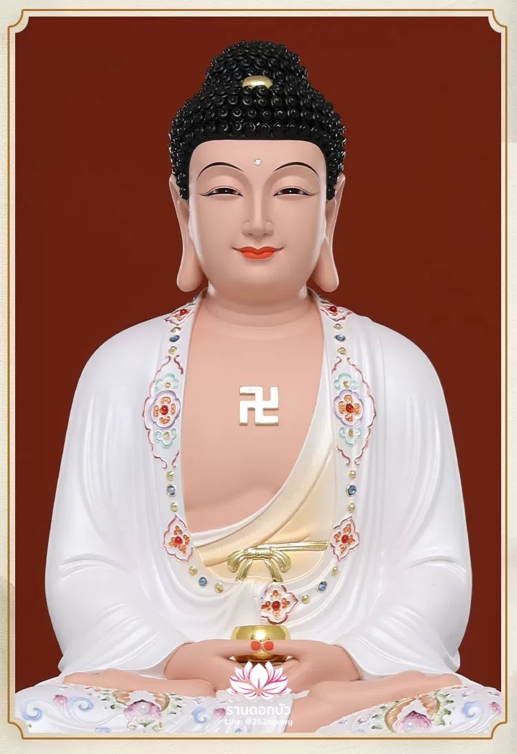 พระพุทธเจ้า พระยูไล ปางประทับนั่งบนบัลลังก์ดอกบัว งานเรซิ่น ขนาด 12/16/19/26 นิ้ว