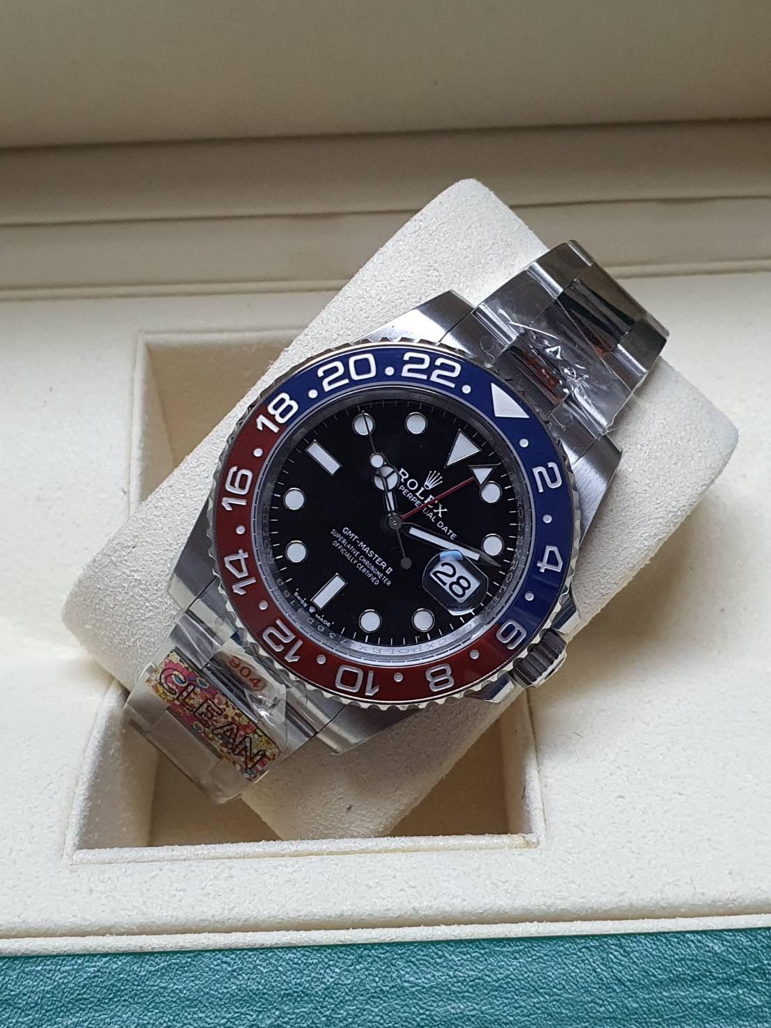PRE-ORDER ROLEX GMT MASTER II PEPSI CLEAN FACTORY (40MM.) กลไกโคลน ROLEX 3186