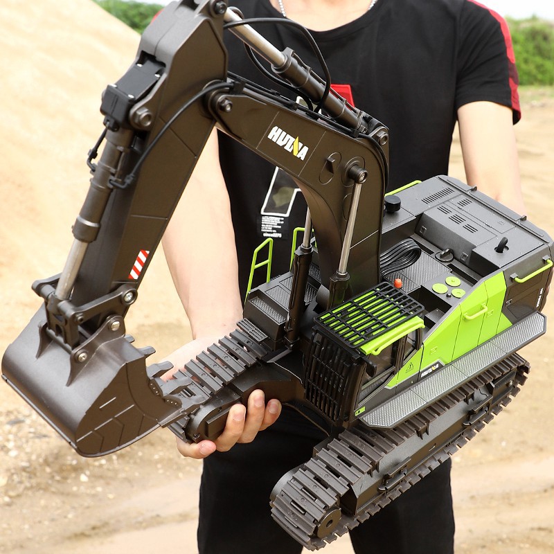 Huina 1593 Model ระบบเซอร์โว 22CH ขนาด 1:14 บุ้งกี๋เหล็ก หมุนได้รอบตัว