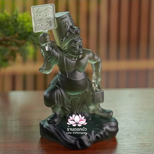 ชิดเอี๋ยโป๊ยเอี๋ย ตั่วแปะหยี่แปะ ยมฑูตขาวดำ งานเนื้อแก้วหล่อใส ขนาด 4.5/7.5 นิ้ว