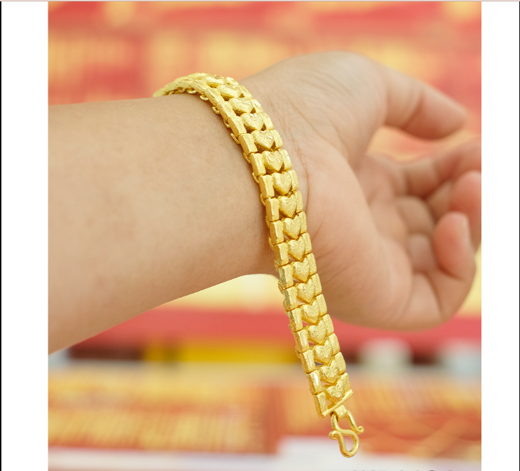 สร้อยข้อมือเลสหัวใจ 3 บาท รหัส 1124