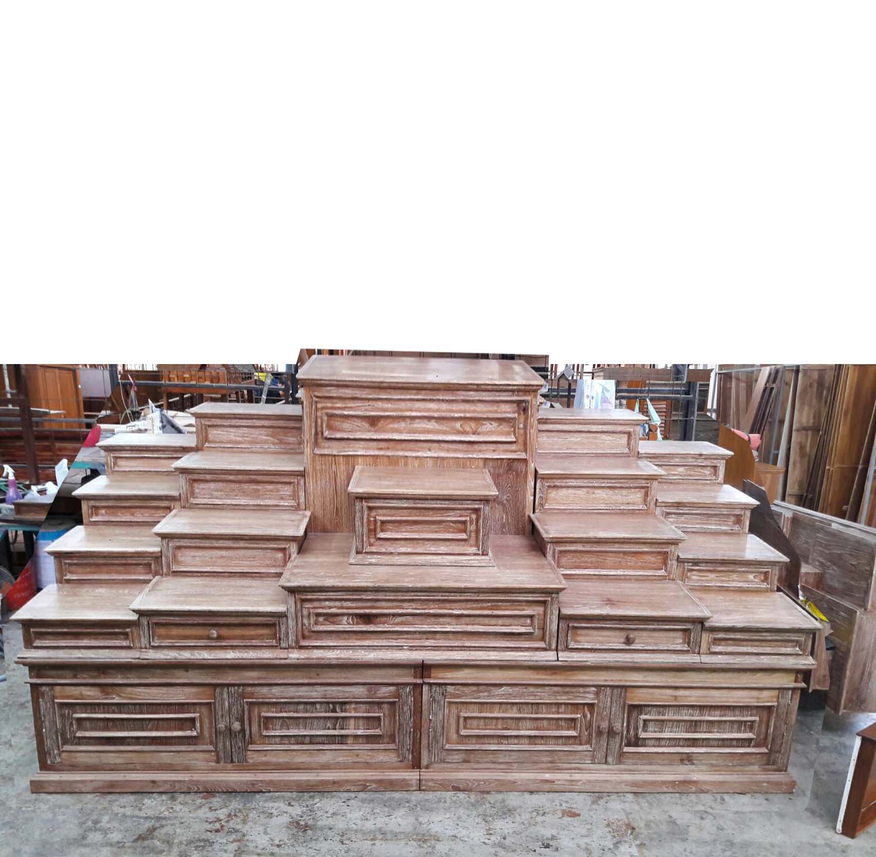 โต๊ะหมู่บูชาขนาดใหญ่ไม้สักแท้ รุ่น ประทานพร