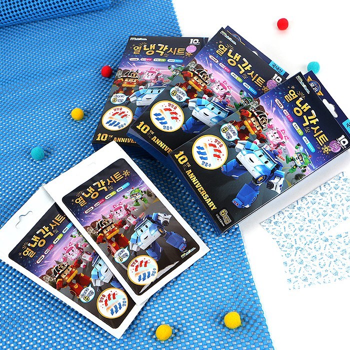 Makelean Robotcar police cooling Cooling Sheet 6 ea/Box แผ่นเจลลดไข้