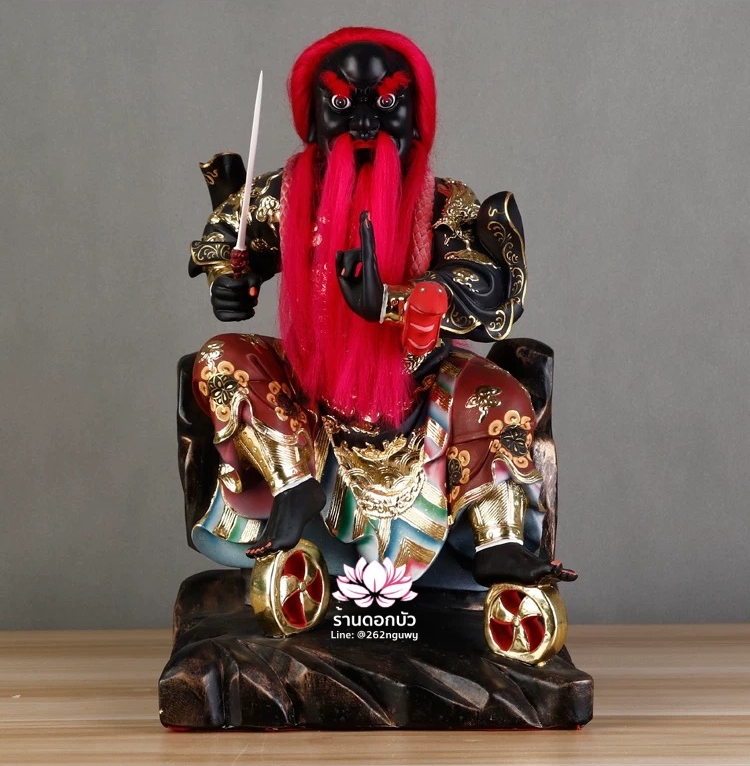 หวดจูเซ่งกุ๊น 3 พี่น้อง ฮวบจู่กง หรือ เตียวกงเสงกุ้น เชี่ยวกงเสงกุน (เขียว) และอั่งกงเสงกุ้น (แดง) ขนาด 19 นิ้ว