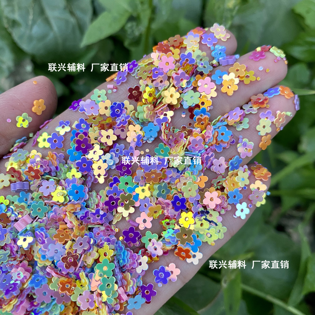 SKU-00880 กลิตเตอร์ดอกไม้คละสี ขนาด 5mm (2g)