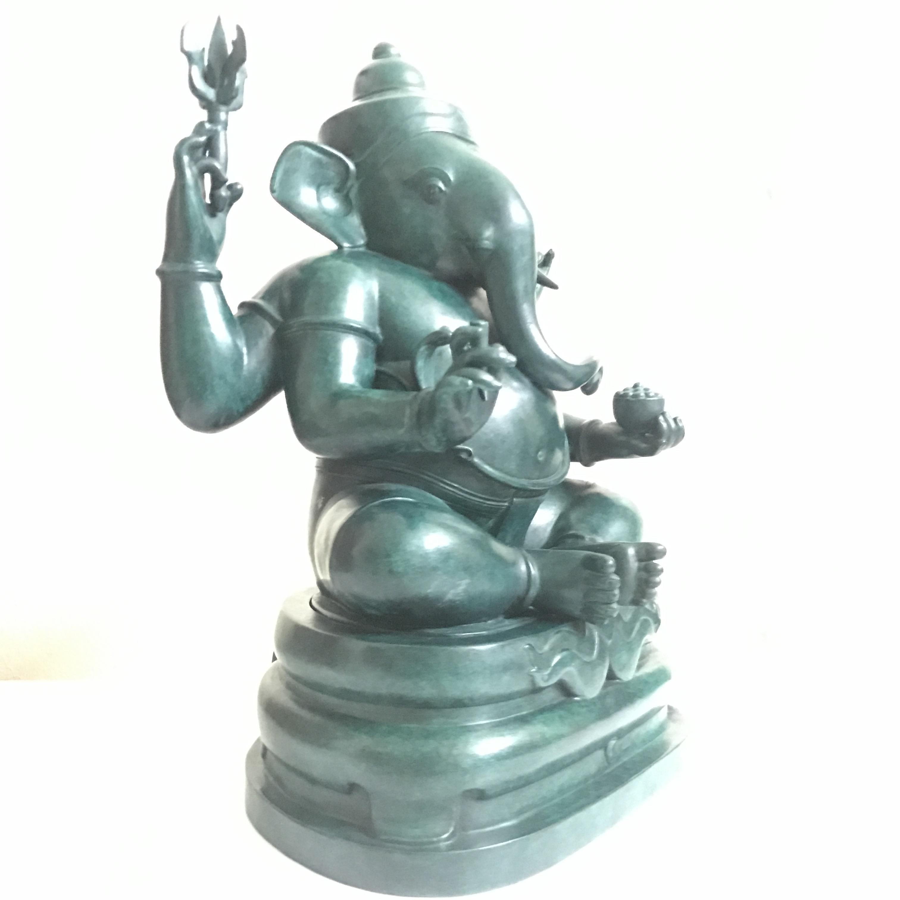 พระพิฆเนศวร์ 65 ปี คณะจิตรกรรม มหาวิทยาลัยศิลปากร ปี2551 ลอยองค์เนื้อสำริดขนาดหน้าตัก 9 นิ้ว