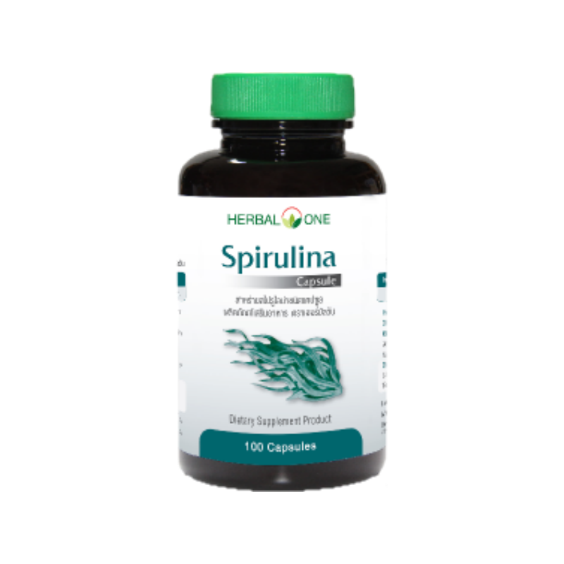 Herbal one spirulina (สไปรูไลน่า) 100 capsules