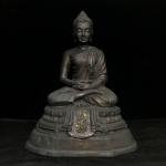 พระพุทธสิทธัตถศาสดา 100 ปี กรมบัญชีกลาง พ.ศ. 2533(รุ่นแรก) เนื้อโลหะสำริด รมมันปู หน้าตัก 5.9 นิ้ว (พิธีใหญ่ ศิลป์สวย หายาก)