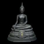 พระพุทธรูปบูชา ภปร ปี2508 วัดบวรนิเวศวิหาร บล็อกกษาปณ์(หนังไก่) หน้าตัก5นิ้ว(ที่สุดของพระบูชา ภปร วัดบวรนิเวศวิหาร)