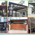 ทําหลังคาโรงรถหน้าบ้าน โทร 093-2757493 รับต่อเติมบ้าน ทำโรงรถหน้าบ้าน หลังคาโรงรถเมทัลชีท ต่อเติมครัวหลังบ้าน