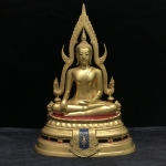 พระพุทธชินราช มวก วัดเบญจมบพิตร ปี 2519 หน้าตัก 5.9 นิ้ว หล่อดินไทย ปิดทองเดิม(ในหลวงรัชกาลที่9และราชินีเสด็จฯเททอง)