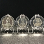 ชุดเหรียญเงิน ฉลองสิริราชสมบัติ 50ปี กาญจนาภิเษก 150, 300, 600 บาท (3 เหรียญ) ผลิตโดย กองกษาปณ์ กรมธนารักษ์ กระทรวงการคลัง