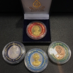 เหรียญชุดสมเด็จย่า 5 แผ่นดิน รศ 119 - รศ 214 พิธีวัดบวรนิเวศ ปี 2539 สภาพสวยเดิม