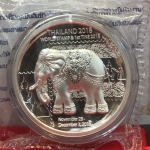 เหรียญ(ช้าง)ที่ระลึกถึงการจัด งาน "2018 Thailand Stamp Exhibition" เนื้อเงินสเตอร์ริง(Ag 999 60g) ขัดเงา จัดสร้างน้อยหายากนักสะสมไม่ควรพลาด(1ใน188เหรียญ)