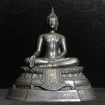 พระพุทธรูปบูชา ภปร ปี2508 วัดบวรนิเวศวิหาร บล็อกหนังไก่ หน้าตัก5นิ้ว(ที่สุดของพระบูชา ภปร วัดบวร)