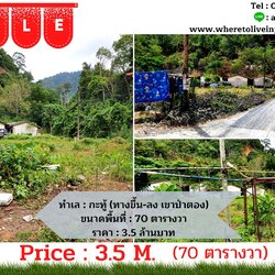 For Sales : Land Kathu, Near Patong , 70 SQ.W.