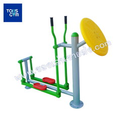 เครื่องออกกำลังกายกลางแจ้ง-อุปกรณ์สกีอากาศมือโยกและจานหมุนบริหารข้อมือแบบเล่นคู่