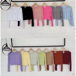 ครอปหยักแขนยาว