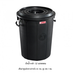 ถังน้ำ+ฝา 12 แกลลอน ดำ