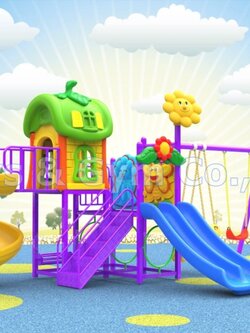 เครื่องเล่นสนามกลางแจ้ง ชุดบ้านการ์ตูน Cartoon House Series