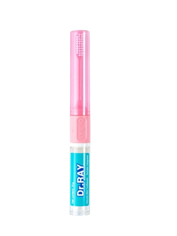 D82 แปรงสีฟัน Dr.Ray Portable integrated (แบบพกพา 2in1) ( สีชมพู )