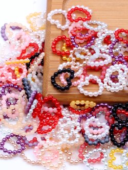 SKU-00917 มุกร้อยหัวใจโทนสีเดียว (25 อัน)