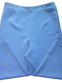 กางเกงขาบาน5ส่วน ผ้าฮานาโกะ ซิปซ้าย ไม่มีกระเป๋า สีฟ้าคราม Size 2XL 3XL